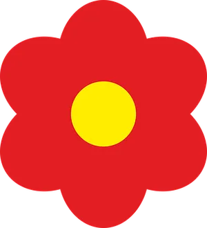 Red Flower Cartoon Illustration PNG Image