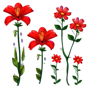 Red Flowers Clipart Png Tpv PNG Image