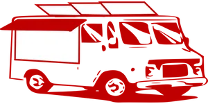 Red Food Truck Graphic PNG Image