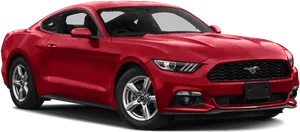 Red Ford Mustang Coupe Profile View PNG Image