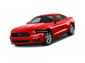 Red Ford Mustang Coupe PNG Image