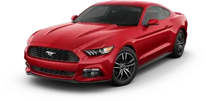 Red Ford Mustang G T Profile View PNG Image