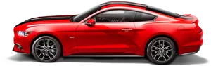 Red Ford Mustang G T Side View PNG Image