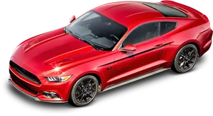 Red Ford Mustang G T Side View PNG Image