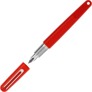 Red Fountain Pen Black Background PNG Image