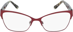 Red Frame Eyeglasses Transparent Background PNG Image