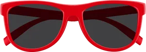 Red Frame Sunglasses Black Lenses PNG Image
