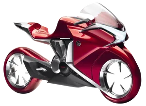 Red Futuristic Honda Motorcycle Concept PNG Image