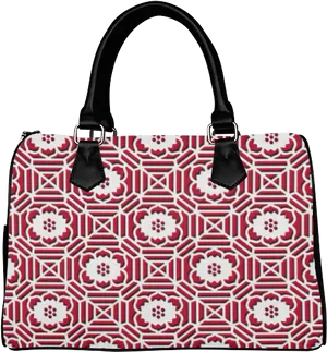 Red Geometric Pattern Handbag PNG Image