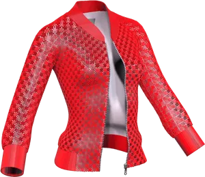 Red Geometric Pattern Jacket PNG Image