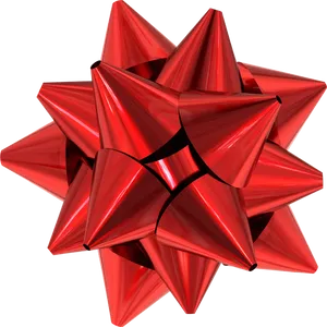 Red Gift Bow3 D Rendering PNG Image