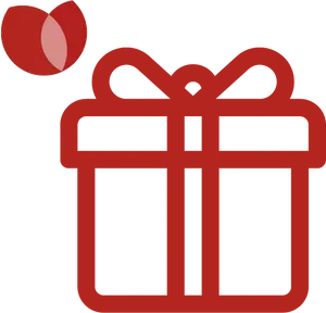 Red Gift Iconwith Heart Balloon PNG Image