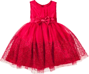 Red Girls Party Dress PNG Image