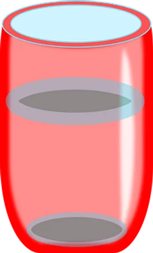 Red Glass Tumbler Vector Illustration PNG