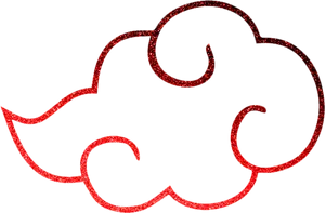 Red Glitter Cartoon Cloud PNG Image