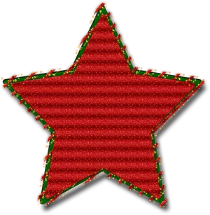 Red Glittery Star Decoration PNG Image