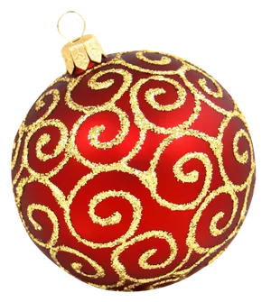 Red Gold Christmas Ornament PNG Image