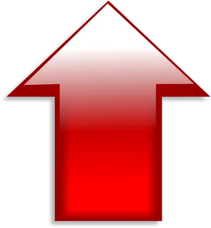 Red Gradient Arrow Upward PNG Image