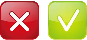 Red Green Check X Icons PNG Image