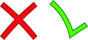 Red Green Check X Symbols PNG Image