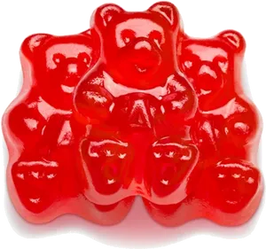 Red Gummy Bears Cluster PNG Image