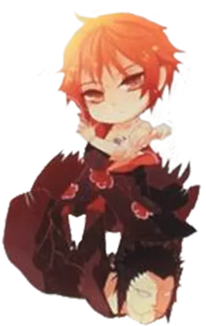 Red Haired Anime Character Art PNG Image