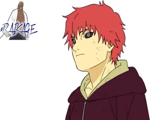 Red Haired Anime Character Sasori PNG Image