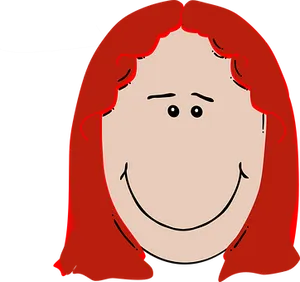 Red Haired Cartoon Face PNG Image