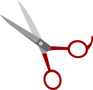 Red Handled Scissors Vector Illustration PNG Image