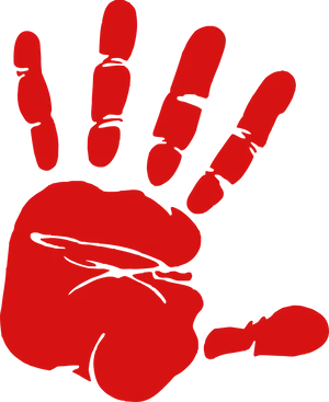 Red Handprint Graphic PNG Image