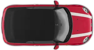 Red Hatchback Car Top View PNG Image