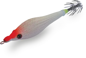 Red Headed Fishing Lureon Black Background.jpg PNG Image