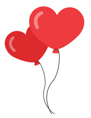 Red Heart Balloons PNG Image