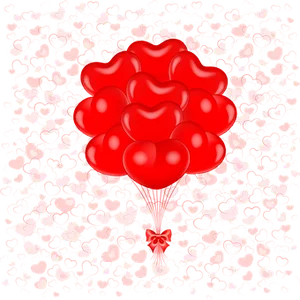 Red Heart Balloons Vector Illustration PNG