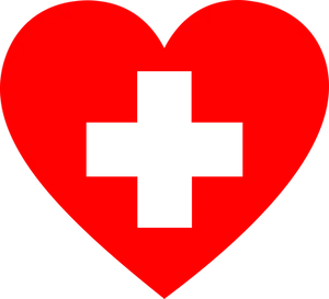 Red Heart Black Cross Symbol PNG Image