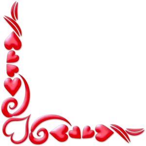 Red Heart Corner Border Design PNG Image