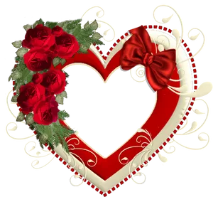 Red Heart Floral Design H D PNG Image