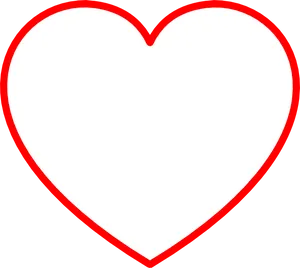 Red Heart Outlineon Black Background PNG Image