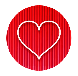 Red Heart Outlineon Striped Background PNG Image