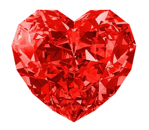 Red Heart Shaped Gemstone PNG Image