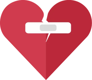 Red Heart Vector Broken Piece PNG Image