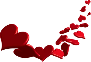 Red Hearts Corner Design PNG Image