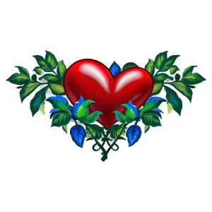 Red Hearts In Nature Scene Png Djk PNG Image