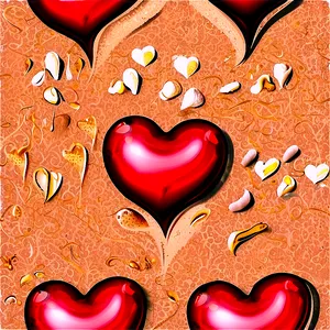 Red Hearts On Beach Sand Png Nbb PNG Image