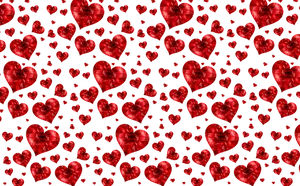 Red Hearts Pattern Texture PNG Image