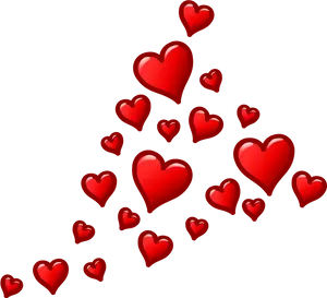 Red Hearts Transparent Background PNG Image