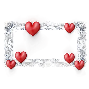 Red Hearts Valentines Frame Png Guf PNG Image