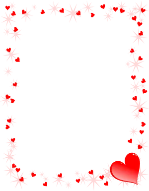 Red Heartsand Snowflakes Border PNG Image