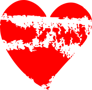 Red Heartwith Black Splatter PNG Image