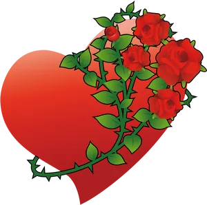 Red Heartwith Roses Emoji PNG Image